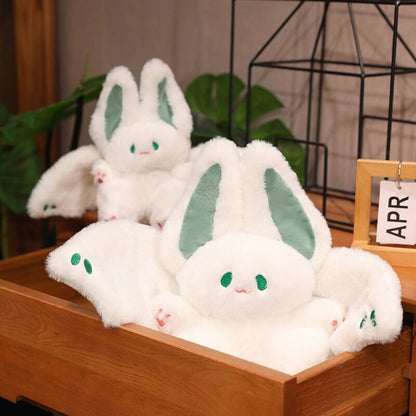 Adorable White Kawaii Fluffy Bat Plush Toy
