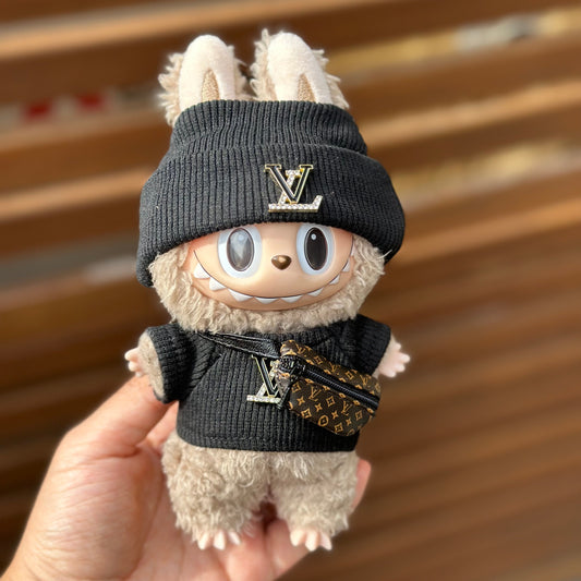 POP MART The Monsters Labubu Fashion Dress - LV Style Top+ Hat + LV Style Bag