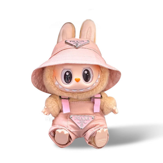 POP MART The Monsters Labubu Fashion Dress - P Style Pink overalls + Pink hat