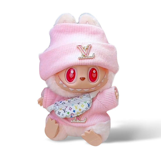 POP MART The Monsters Labubu Fashion Dress - L Style Pink Top+ Hat +Bag (Pre-order 1-2 weeks arrive)